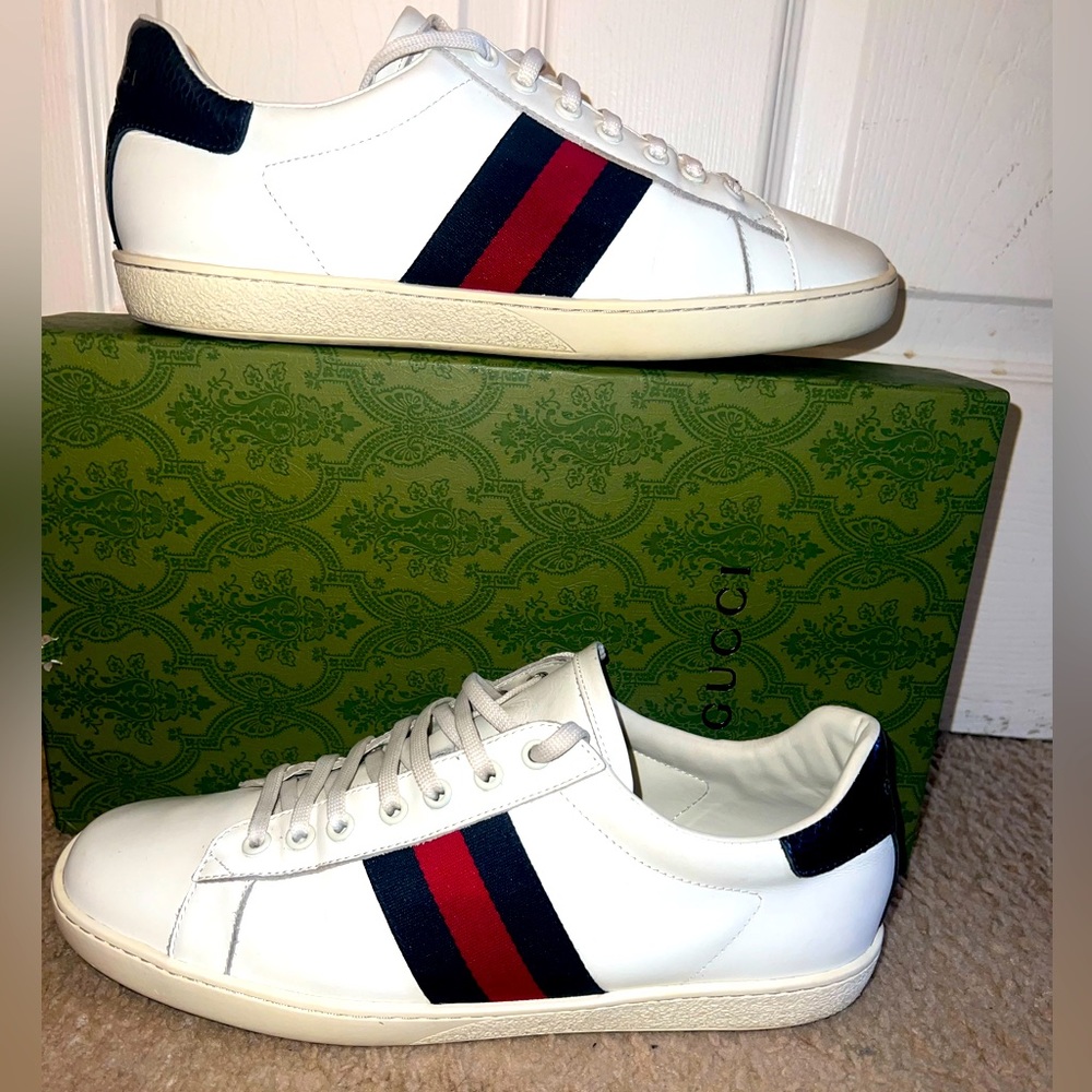 GUCCI GG STRIPE TENNIS SNEAKERS